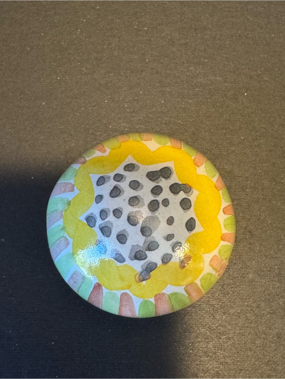 Vintage MacKenzie-Childs Hand-Painted Ceramic Knob Sunflower/Floral